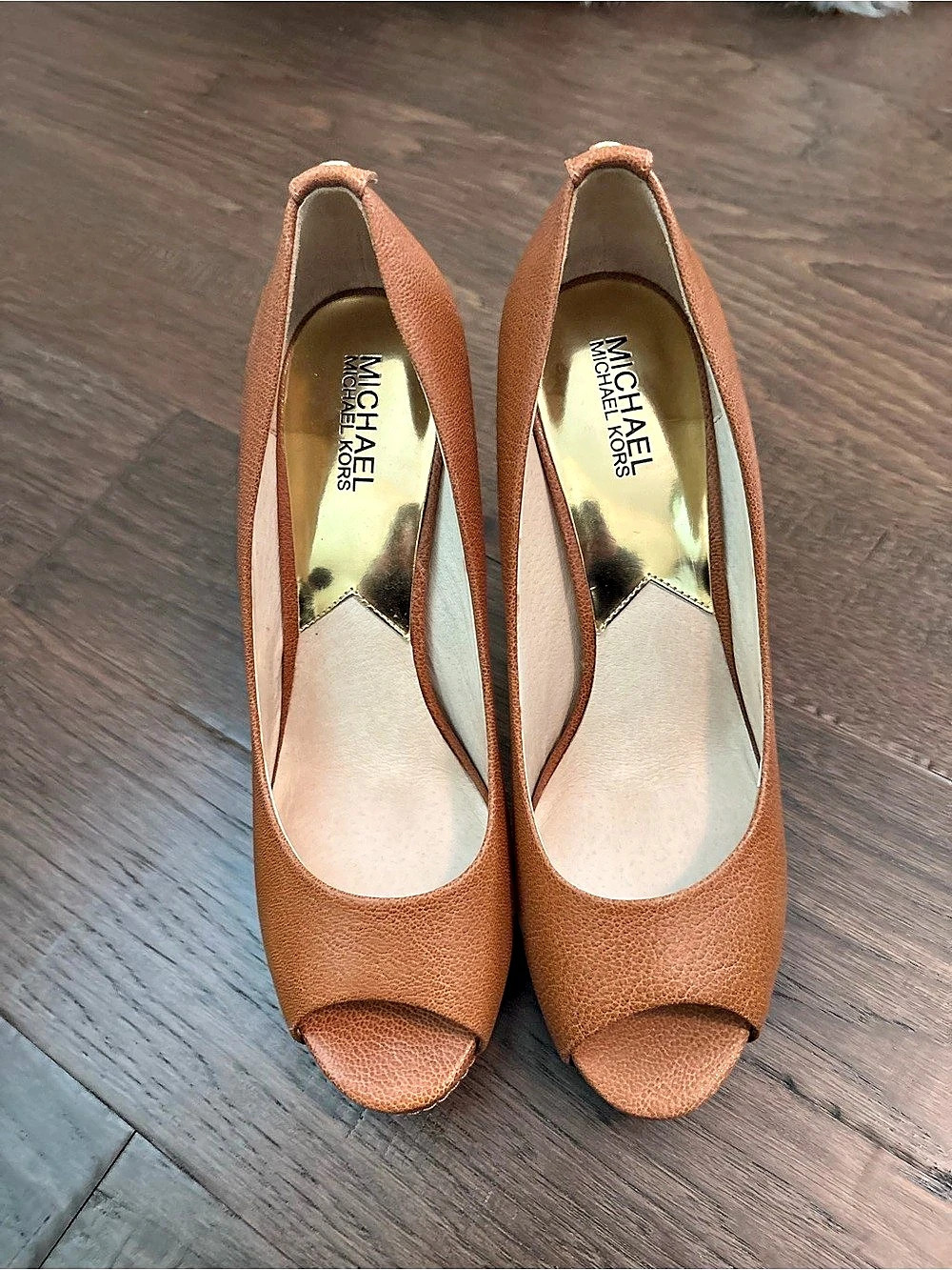 Michael Kors Peep Toe Heels in Brown